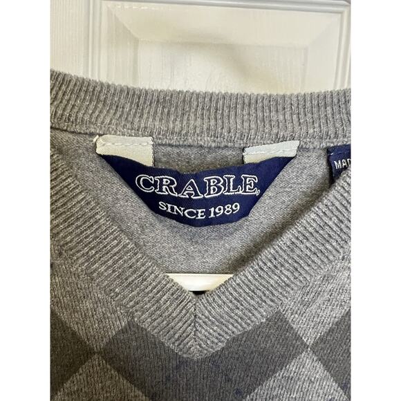 West Virginia University Mens Argyle Diamond Sweater WV Vest V Neck Size Medium - Picture 3 of 7